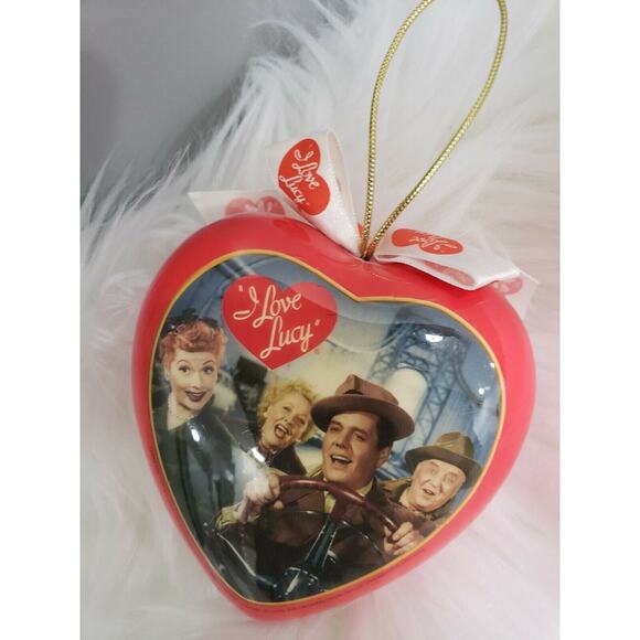 I‎ love Lucy Heart Ornament 2006 CBS California Here We Come Desi Fred Ethel Car - Picture 3 of 5